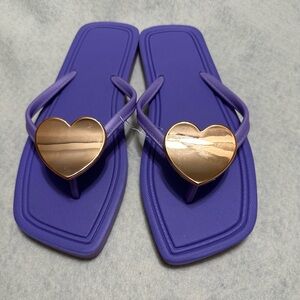 Purple Heart-Embellished Women's Sandals